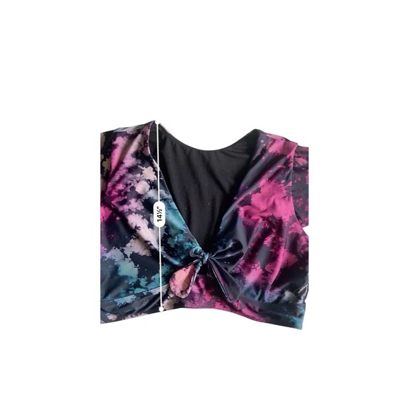 Torrid Womens Wireless Flutter Sleeve Bikini Top Size 2XL Tie Dye Keyhole Beach - Picture 9 of 12